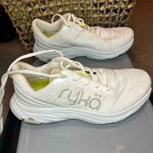 Ryka White and Yellow Athletic Shoes